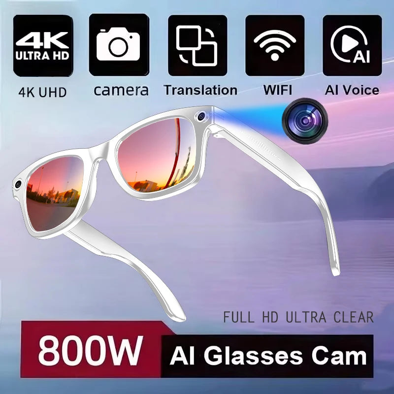 Gafas Inteligentes con Cámara IA – Traducción, Foto y Vídeo