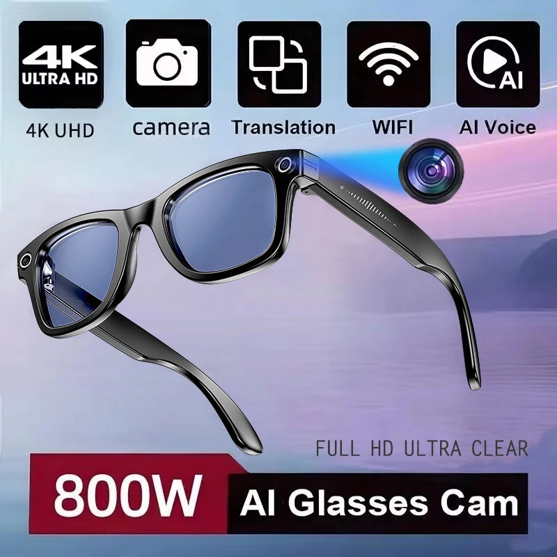 Gafas Inteligentes con Cámara IA – Traducción, Foto y Vídeo
