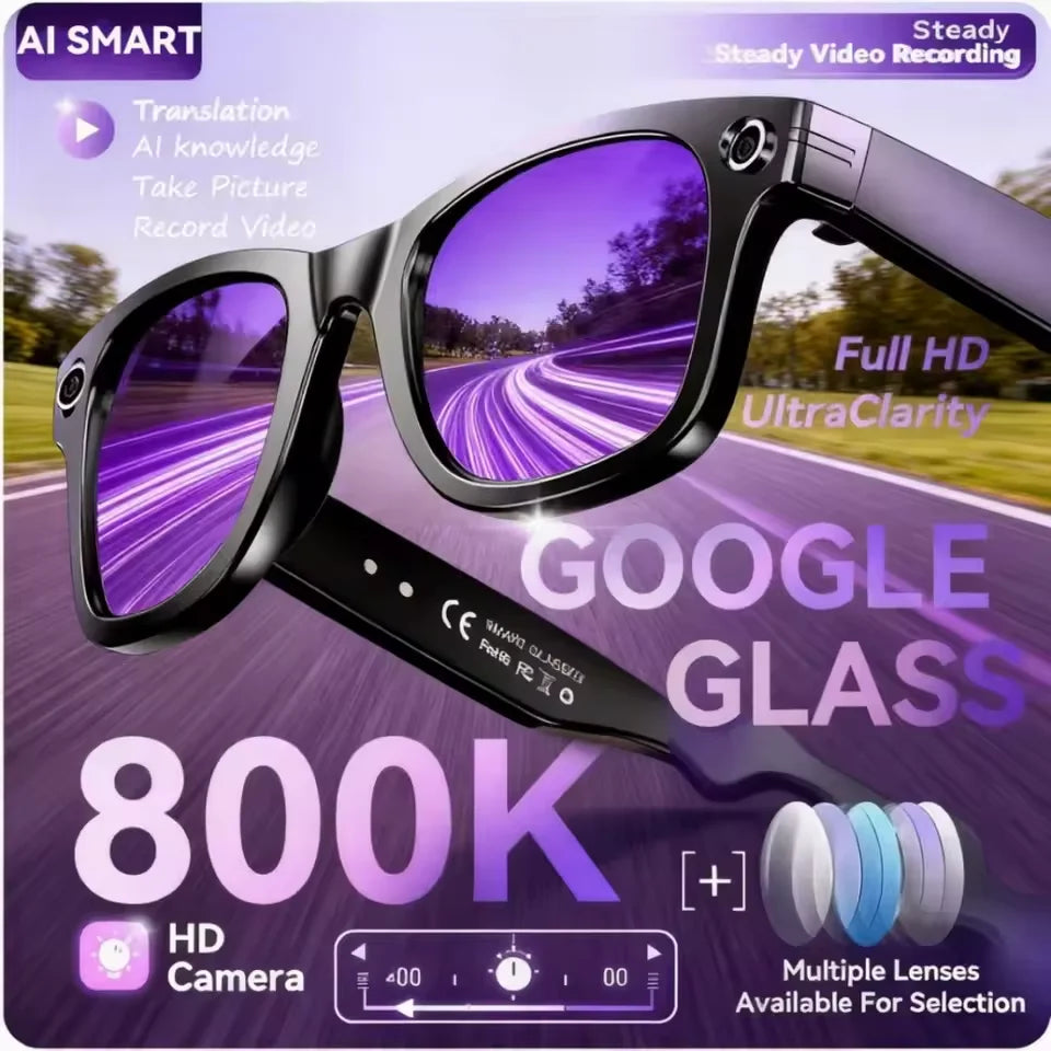 Gafas Inteligentes con Cámara IA – Traducción, Foto y Vídeo